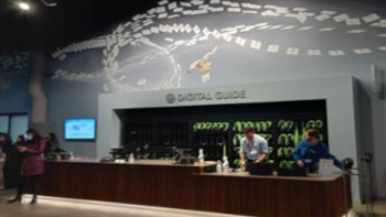 Digital guide desk in lobby, Warner Bros. Studio Tour London