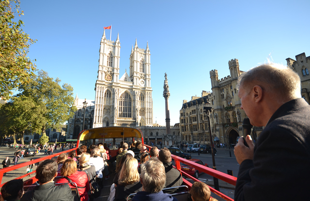 London open top tour bus