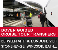 Dover guided tour transfers between cruise ship and London