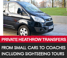 Private transfers between Heathrow airport and central London