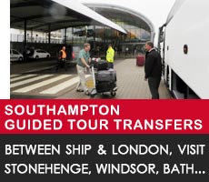 Southampton guided tour transfers between cruise ship and London, visiting Stonehenge, Windsor, Bath, Salisbury